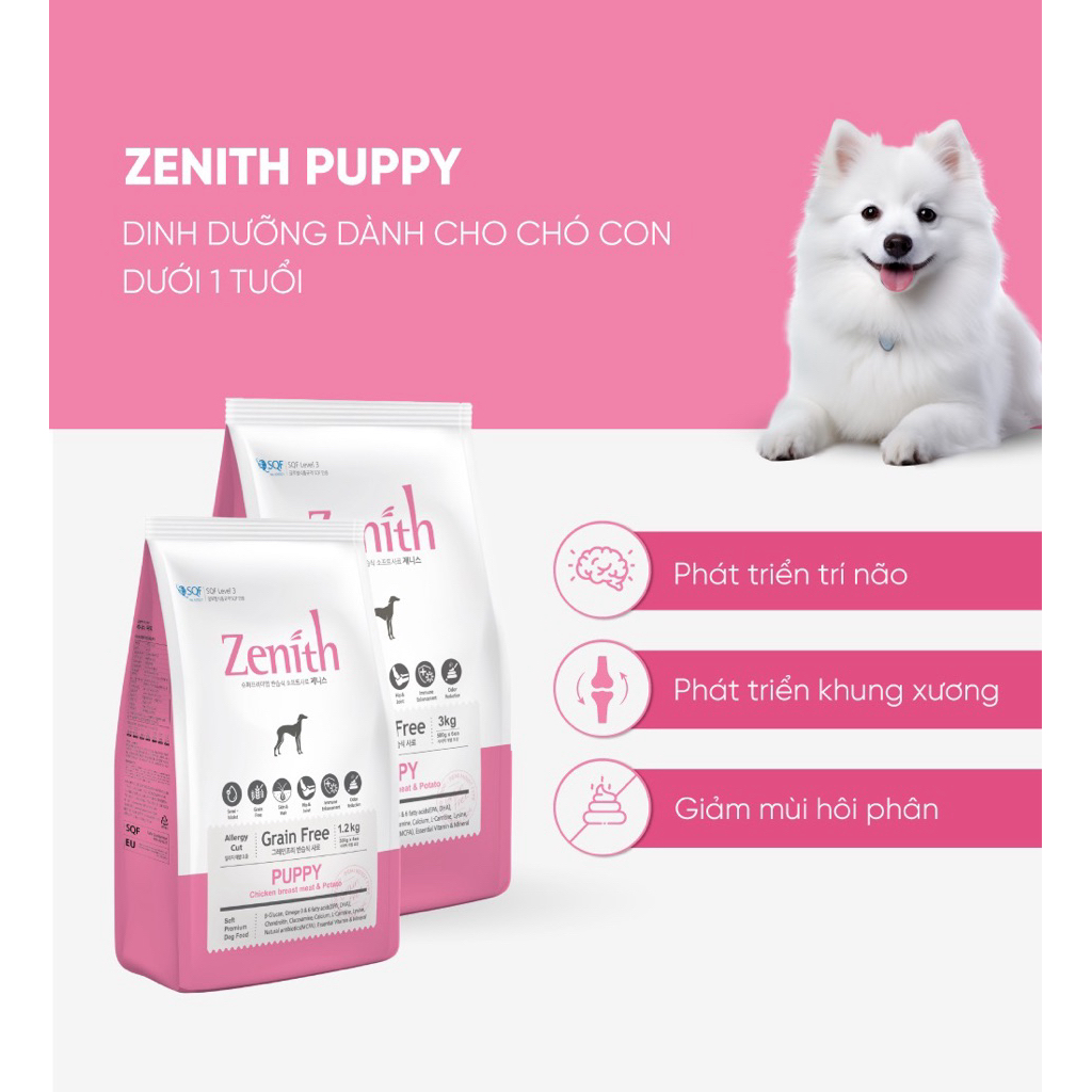 Thức ăn hạt mềm Zenith cho chó con - 1.2kg 3