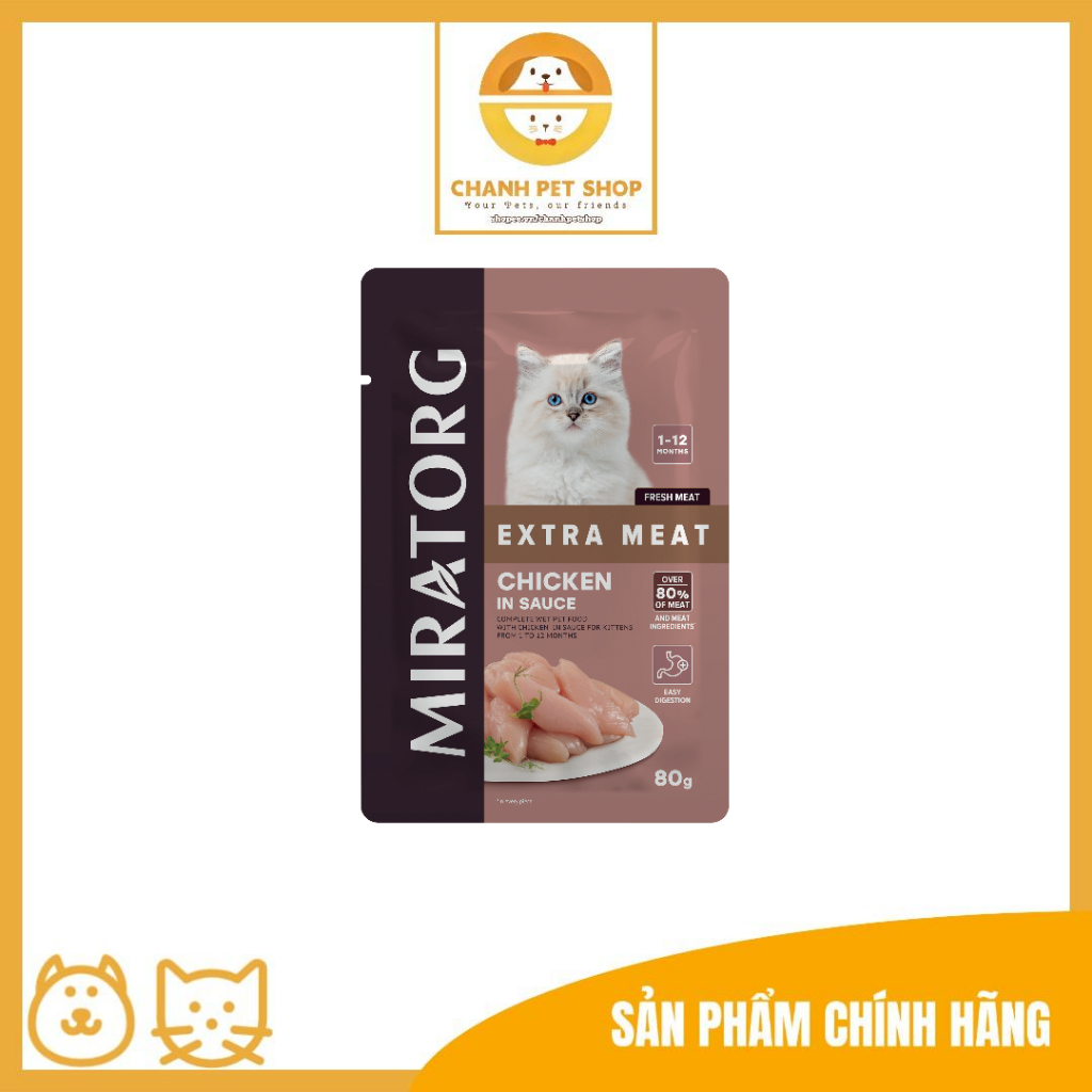 Thức ăn ướt Miratorg cho mèo con - 80g 5