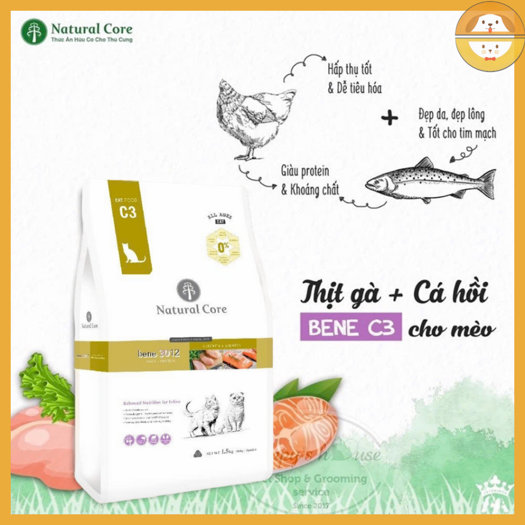 Thức ăn đa đạm cho mèo Natural Core - 1kg
